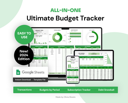 Ultimate Budget Tracker, Google Sheets Template