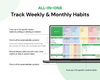 Ultimate Habits Tracker + Yearly Goals Tracker, Google Sheets Template